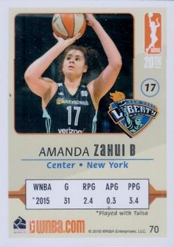 2016 Rittenhouse WNBA #70 Amanda Zahui B Back
