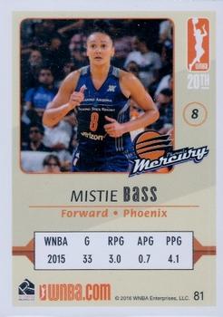 2016 Rittenhouse WNBA #81 Mistie Bass Back