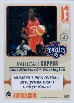 2016 Rittenhouse WNBA #105 Kahleah Copper Back