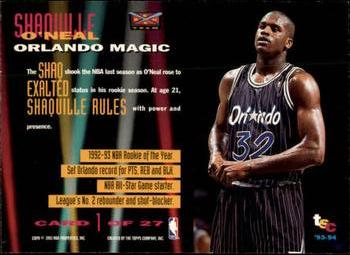 1993-94 Stadium Club - Beam Team Members Only #1 Shaquille O'Neal Back