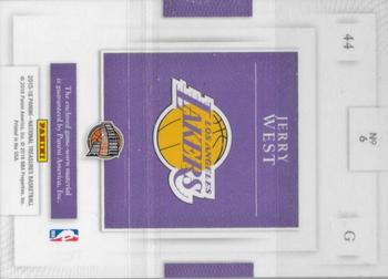 2015-16 Panini National Treasures - Springfield Swatches #6 Jerry West Back