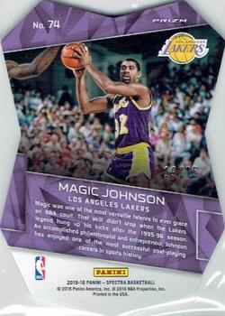 2015-16 Panini Spectra - Red Die Cut Variations Prizms #74 Magic Johnson Back