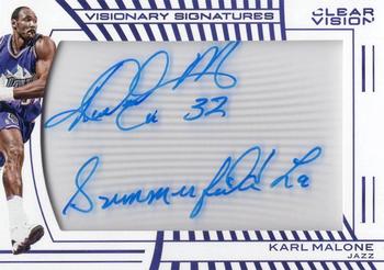 2015-16 Panini Clear Vision - Visionary Signatures Inscriptions #VS-KM Karl Malone Front