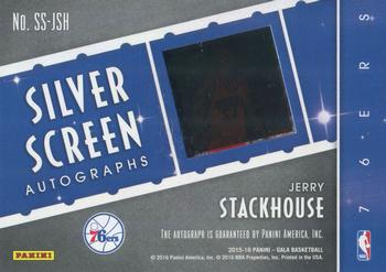 2015-16 Panini Gala - Silver Screen Autographs Veterans/Legends #SS-JSH Jerry Stackhouse Back