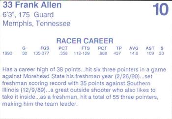 1990-91 Murray State Racers #10 Frank Allen Back