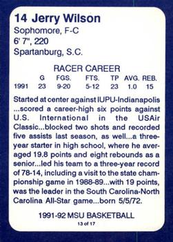 1991-92 Murray State Racers #13 Jerry Wilson Back