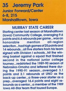1992-93 Murray State Racers #NNO Jeremy Park Back