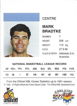 1992 Futera NBL #NNO Mark Bradtke Back