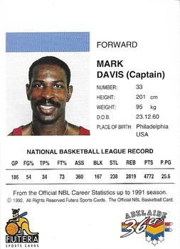1992 Futera NBL #NNO Mark Davis Back
