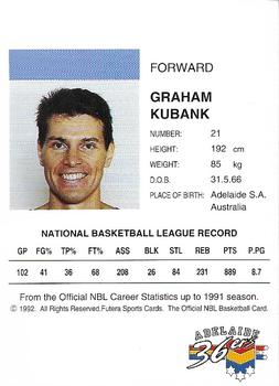1992 Futera NBL #NNO Graham Kubank Back