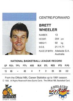 1992 Futera NBL #NNO Brett Wheeler Back