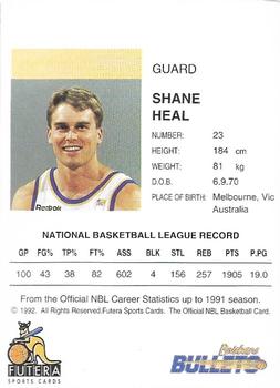 1992 Futera NBL #NNO Shane Heal Back