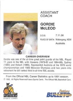 1992 Futera NBL #NNO Gordie McLeod Back