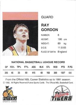 1992 Futera NBL #NNO Ray Gordon Back