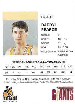 1992 Futera NBL #NNO Darryl Pearce Back