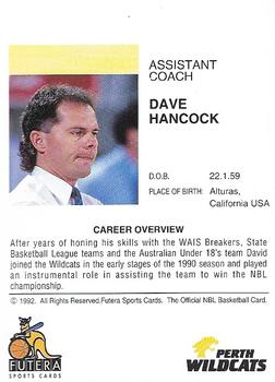 1992 Futera NBL #NNO Dave Hancock Back