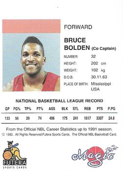 1992 Futera NBL #NNO Bruce Bolden Back
