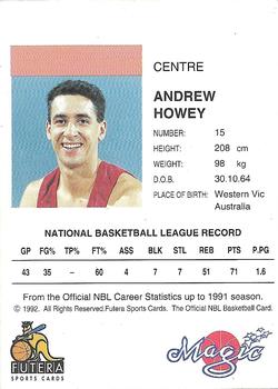 1992 Futera NBL #NNO Andrew Howey Back
