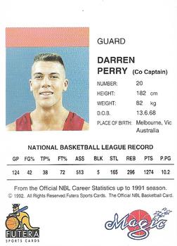 1992 Futera NBL #NNO Darren Perry Back