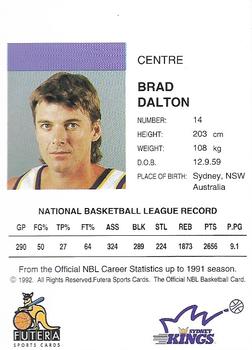 1992 Futera NBL #NNO Brad Dalton Back
