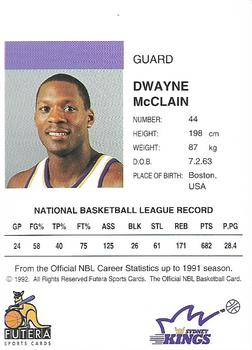 1992 Futera NBL #NNO Dwayne McClain Back