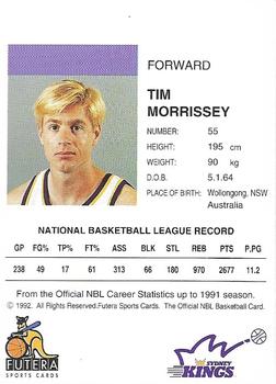 1992 Futera NBL #NNO Tim Morrissey Back
