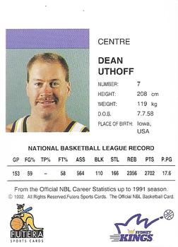 1992 Futera NBL #NNO Dean Uthoff Back