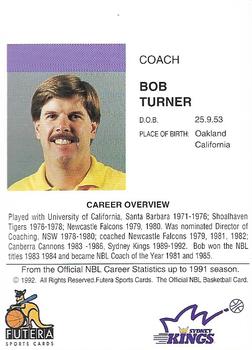 1992 Futera NBL #NNO Bob Turner Back