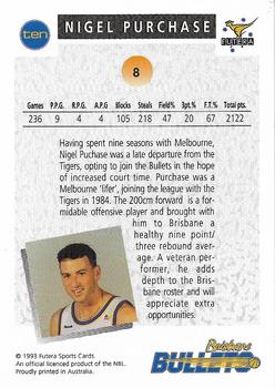 1993 Futera Australian NBL #8 Nigel Purchase Back