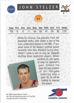 1993 Futera Australian NBL #17 John Stelzer Back