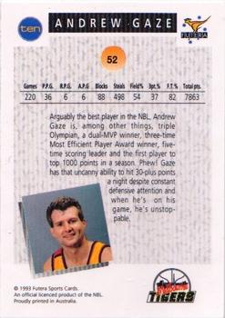 1993 Futera Australian NBL #52 Andrew Gaze Back