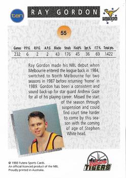 1993 Futera Australian NBL #55 Ray Gordon Back