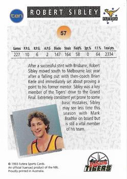 1993 Futera Australian NBL #57 Robert Sibley Back
