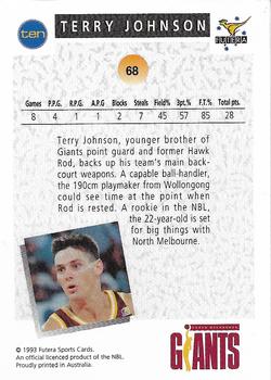 1993 Futera Australian NBL #68 Terry Johnson Back