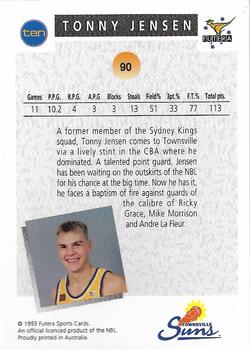 1993 Futera Australian NBL #90 Tonny Jensen Back