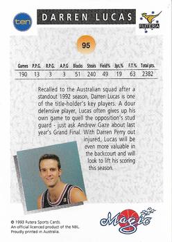 1993 Futera Australian NBL #95 Darren Lucas Back