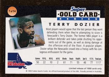 1993 Futera Australian NBL - Super Gold Card Series #7 Terry Dozier Back