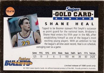 1993 Futera Australian NBL - Super Gold Card Series #10 Shane Heal Back