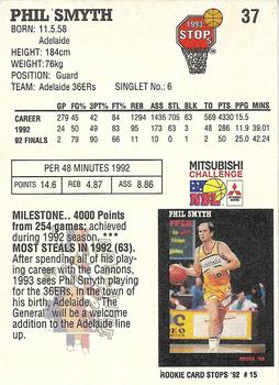 1993 Australian Stops NBL #37 Phil Smyth Back