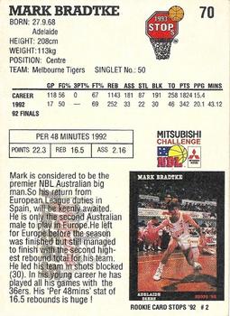 1993 Australian Stops NBL #70 Mark Bradtke Back