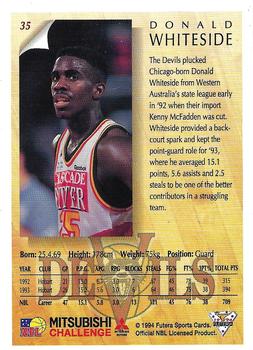 1994 Futera Australian NBL #35 Donald Whiteside Back