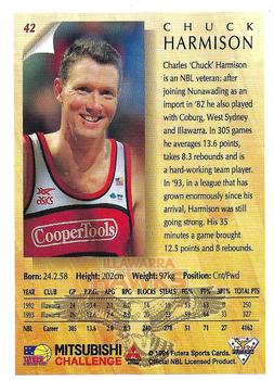 1994 Futera Australian NBL #42 Chuck Harmison Back