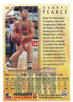1994 Futera Australian NBL #59 Darryl Pearce Back