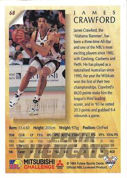 1994 Futera Australian NBL #68 James Crawford Back