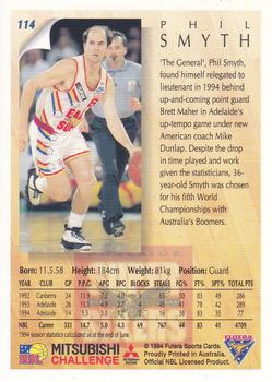 1994 Futera Australian NBL #114 Phil Smyth Back