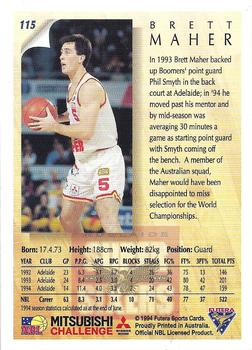 1994 Futera Australian NBL #115 Brett Maher Back