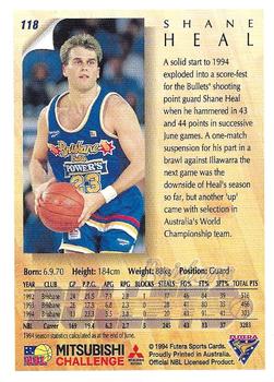 1994 Futera Australian NBL #118 Shane Heal Back