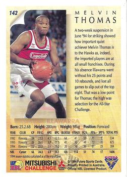 1994 Futera Australian NBL #142 Melvin Thomas Back
