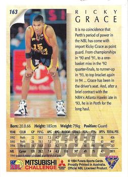 1994 Futera Australian NBL #163 Ricky Grace Back