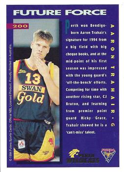 1994 Futera Australian NBL #200 Aaron Trahair Back
